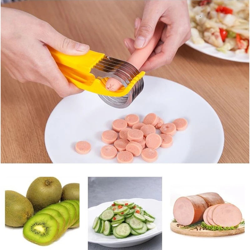 Ham Banana Slicer Cutter Eco-friendly Kitchen Tools Plastic Vegetable Fruit Slicers Cutter Cucumber Sala Shredders Cooking Tools Secondary image
