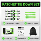 C4DD 4pcs Polyester Webbing Ratchet Straps For Motorcycle Equipment Transport