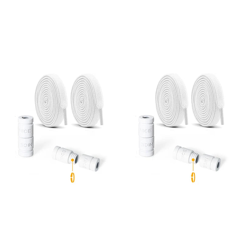 8mm No Tie Shoe Laces Button locking Without Ties Elastic Laces Sneaker Widened Flat Shoelace for Shoes