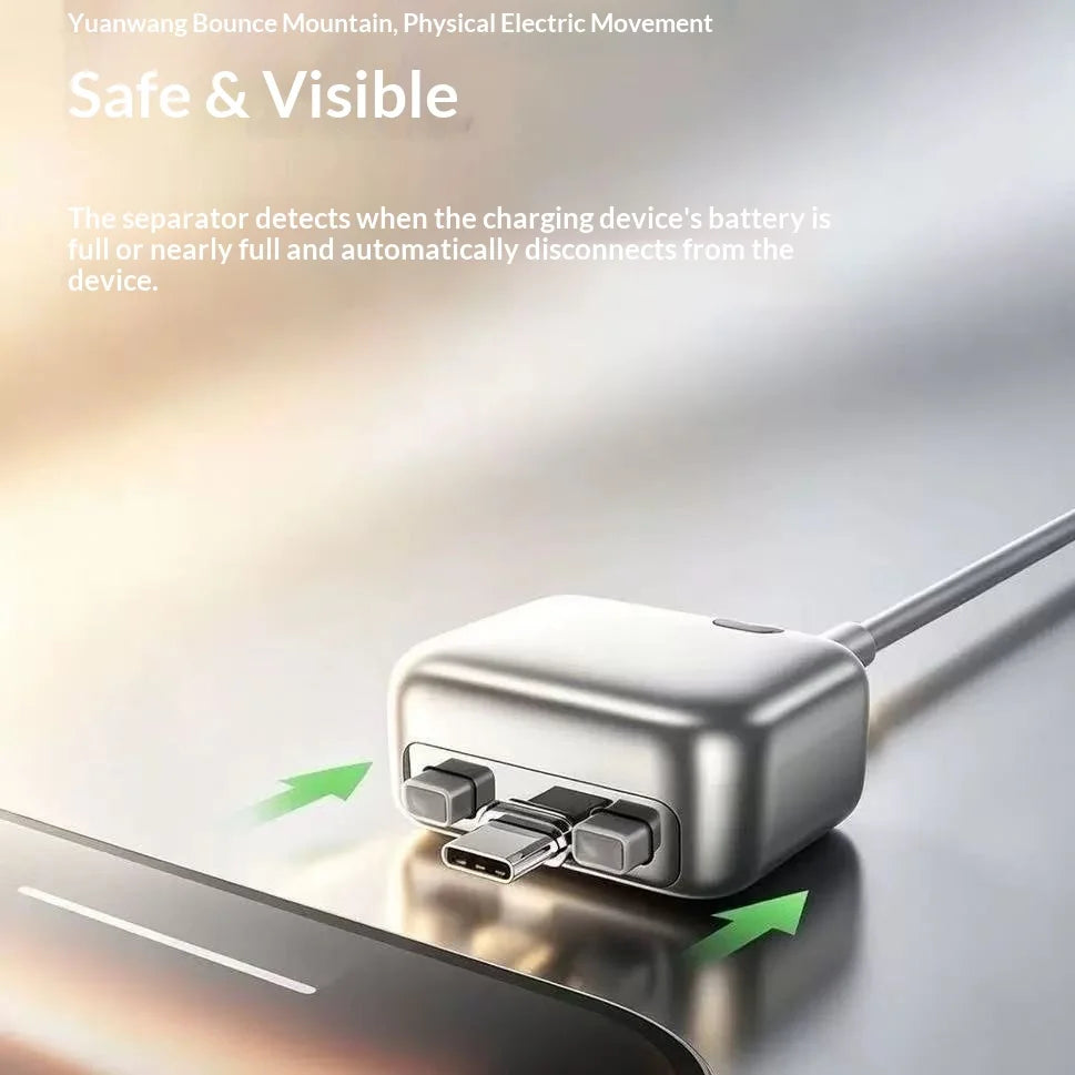 Intelligent Automatic Pop-Up Charging Adapter, Automatic Power-Off Separator, 140W Safe Overnight Charging, Compatible with All