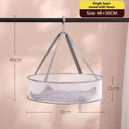 SUSU 1/2 Layer Home Foldable Mesh Clothes Basket Clothes Net Sweater Anti Deformation Flat Clothes Basket Socks Underwear Tool