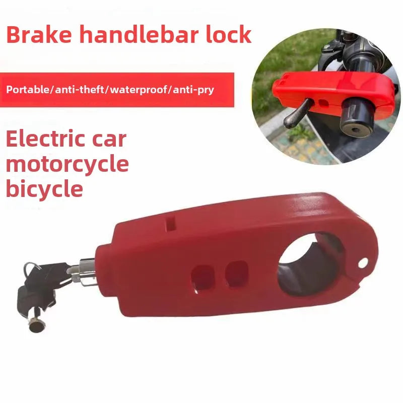 Mini Electric Vehicle Bike Anti-Theft Lock Set - Bicycle Brake Handlebar Grip Cycling Horn Throttle Lock for Scooter Motorcycle