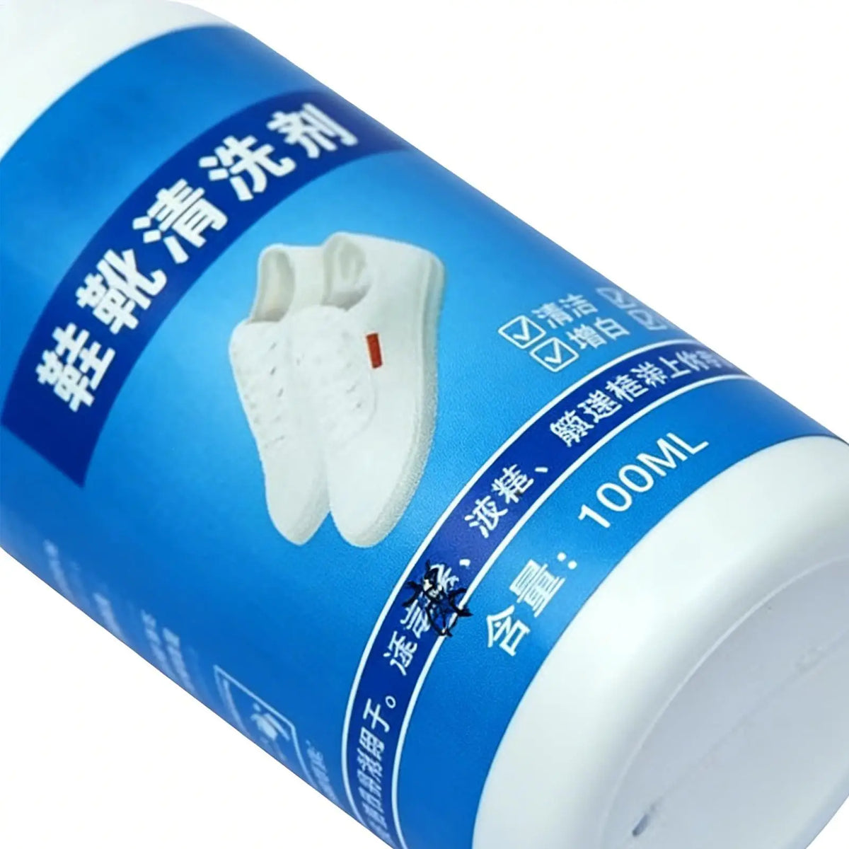 White Shoe Cleaner 100ml Foam Waterless Remover White Leather Shoe Cleaner for Leather Canvas Mesh Fabric Basketball Athletic