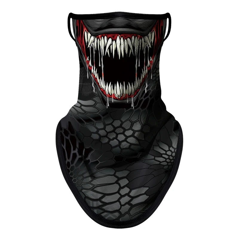 Bicycle UV Protection Face Mask Hiking Fishing Breathable Neck Cover Quick-drying Cycling Triangle Scarf Halloween 3D Skull Mask