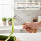 Stainless Steel 2-in-1 Peeling Knife Scallion Knife Fruit Potato And Vegetable Multifunctional Peeling Knife Wooden Handle Knife