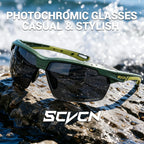 SCVCN UV400 Photochromic Outdoor Cycling Sunglasses High Fashion Women Sports Running Sunglasses Hiking MTB Road Bike Glasses