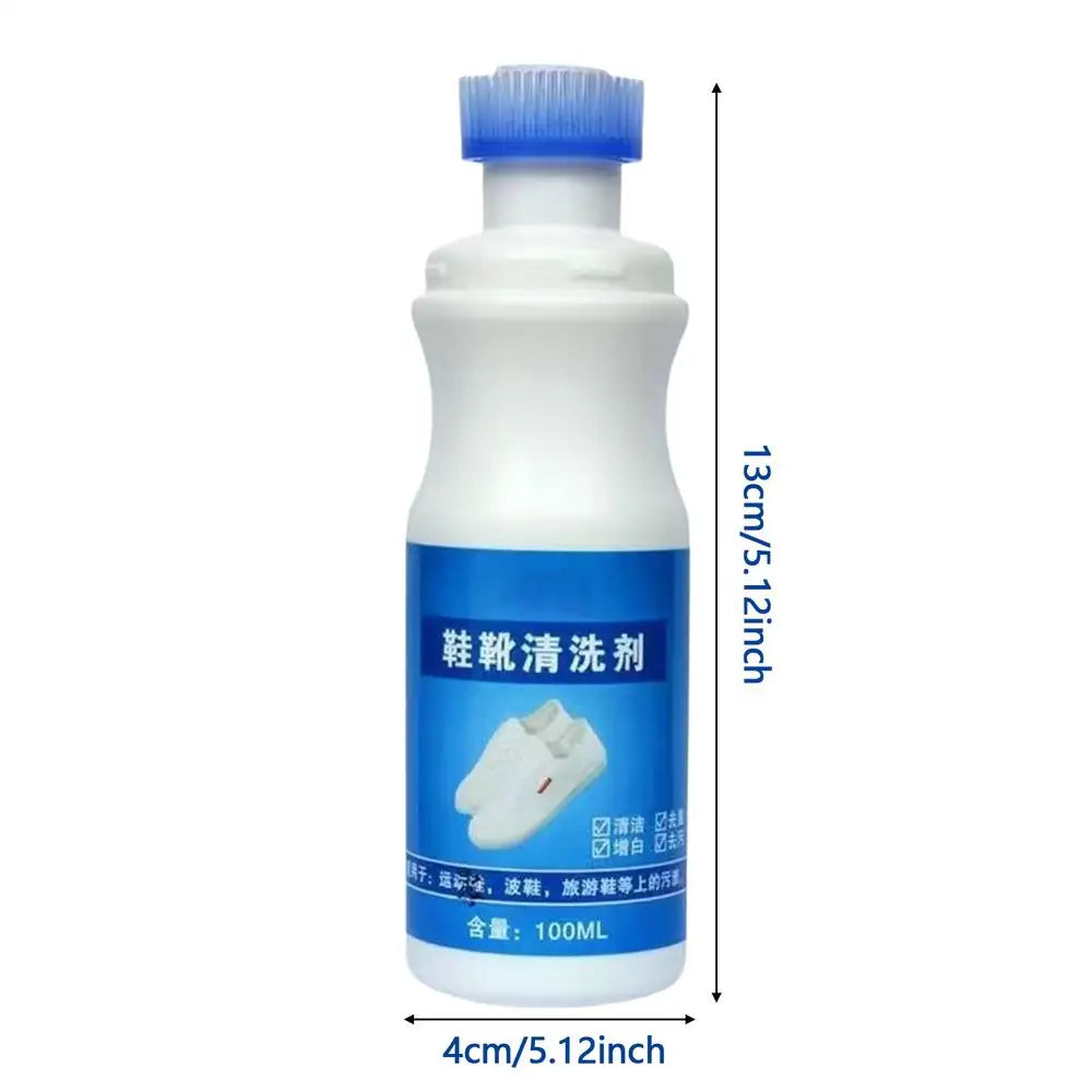 White Shoe Cleaner 100ml Foam Waterless Remover White Leather Shoe Cleaner for Leather Canvas Mesh Fabric Basketball Athletic