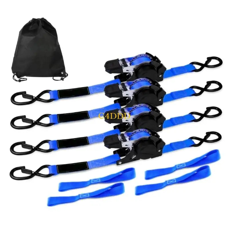 C4DD 4pcs Polyester Webbing Ratchet Straps For Motorcycle Equipment Transport