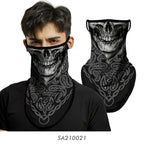 Bicycle UV Protection Face Mask Hiking Fishing Breathable Neck Cover Quick-drying Cycling Triangle Scarf Halloween 3D Skull Mask