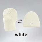 2 In1 Winter Mask Beanies Hats Warm Knitted Balaclava Hats Windproof Solid Full Face Ski Bonnet Tactical Cycling Earmuffs Cap