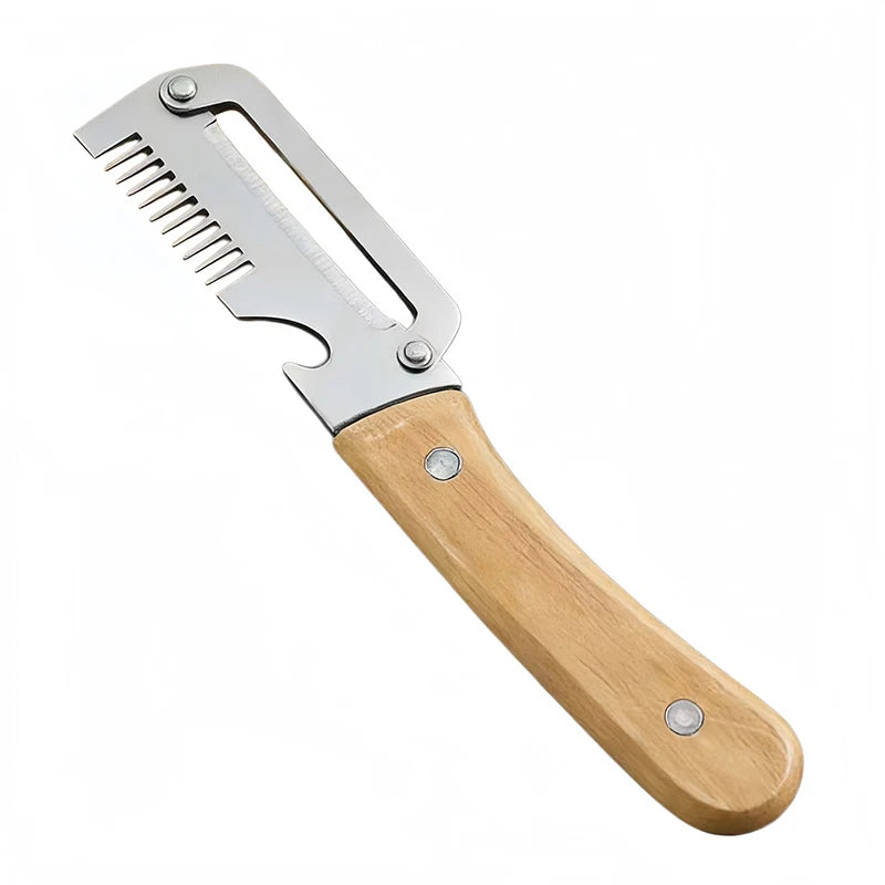 Stainless Steel 2-in-1 Peeling Knife Scallion Knife Fruit Potato And Vegetable Multifunctional Peeling Knife Wooden Handle Knife