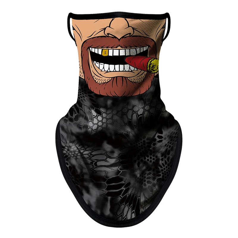 Bicycle UV Protection Face Mask Hiking Fishing Breathable Neck Cover Quick-drying Cycling Triangle Scarf Halloween 3D Skull Mask