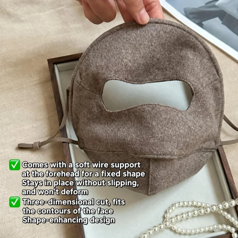 Windproof Woolen Face Mask Anti Cold Inner Layer Silk Warm Face Shield Thicken Warmth Full Face Covering Winter Face Mask