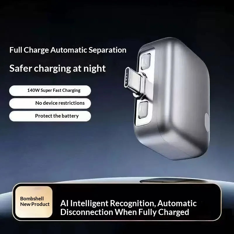 Intelligent Automatic Pop-Up Charging Adapter, Automatic Power-Off Separator, 140W Safe Overnight Charging, Compatible with All