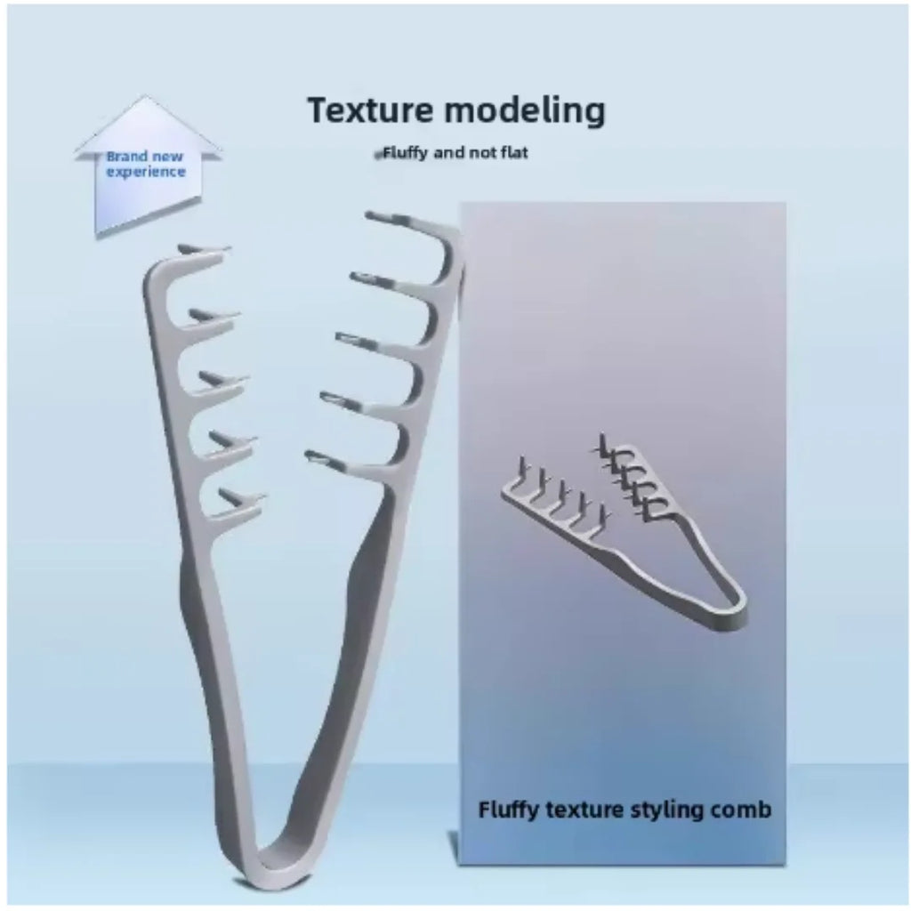 Men Fluffy Texture Hair Gripper Styling Comb, Portable Plastic Barber Tool for DIY Hairstyle Salon Daily Business Travel Office