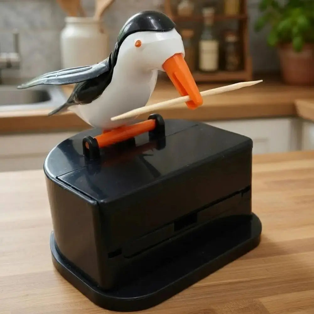 Creative Woodpecker Toothpick Box Creative Pressing Toothpick Cartridge Bird Holding Toothpick Jar Holder