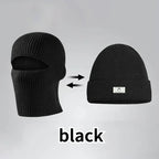 2 In1 Winter Mask Beanies Hats Warm Knitted Balaclava Hats Windproof Solid Full Face Ski Bonnet Tactical Cycling Earmuffs Cap