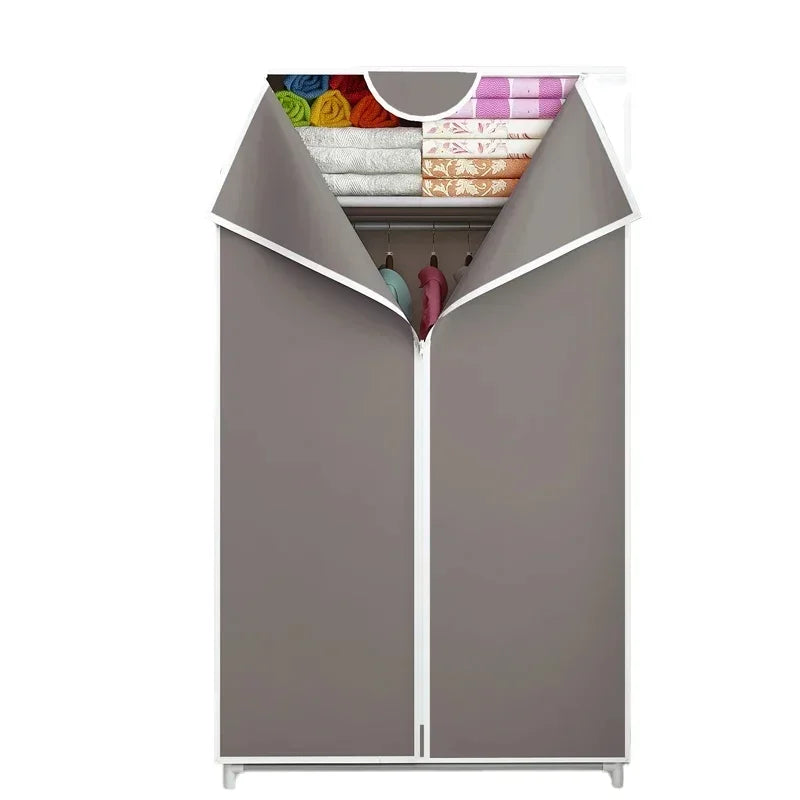 Portable Closet Large Wardrobe with 6 Shelves Clothes Organizer with Hanging Rods Wardrobe with Side Pockets Clothes