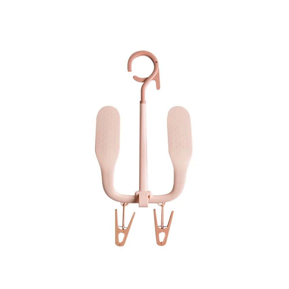 Rotatable Shoe Drying Rack Double Hooks Multi-Functional Shoe Hanging Hook Windproof Space Saving Shoes Hanger
