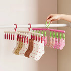 Folding Windproof Household Wardrobe Multi-clip Hook Rotating Hanger Clip Seamless Dormitory Drying Hanger