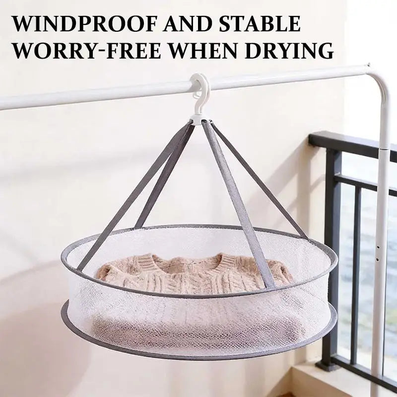 SUSU 1/2 Layer Home Foldable Mesh Clothes Basket Clothes Net Sweater Anti Deformation Flat Clothes Basket Socks Underwear Tool Secondary image