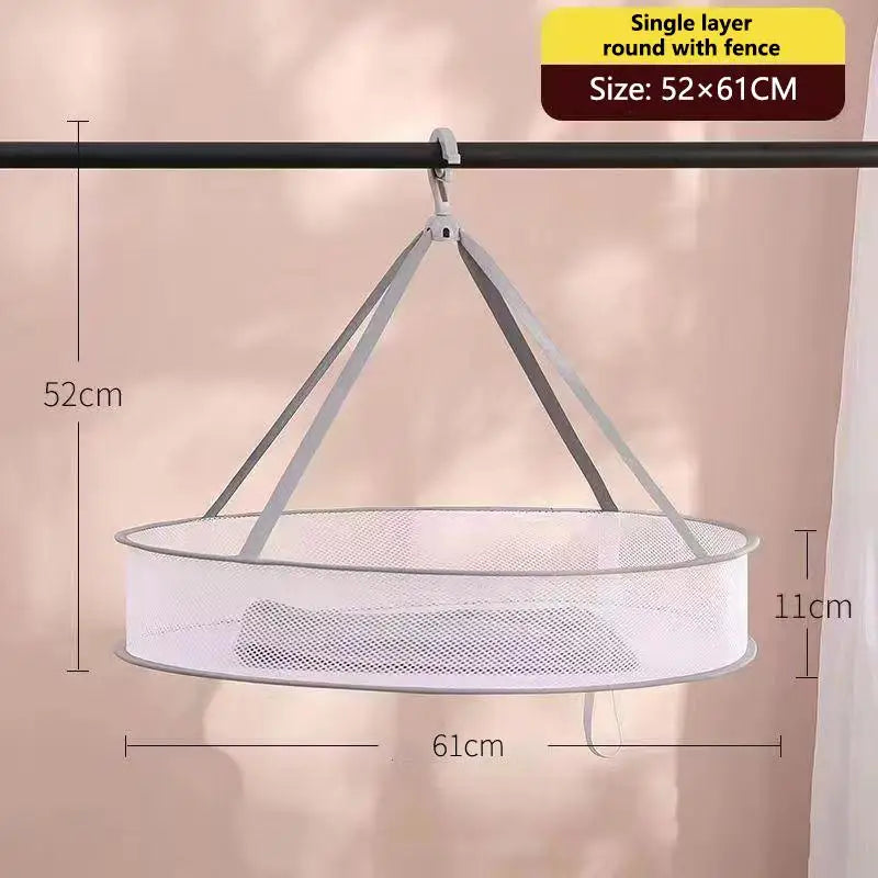 SUSU 1/2 Layer Home Foldable Mesh Clothes Basket Clothes Net Sweater Anti Deformation Flat Clothes Basket Socks Underwear Tool