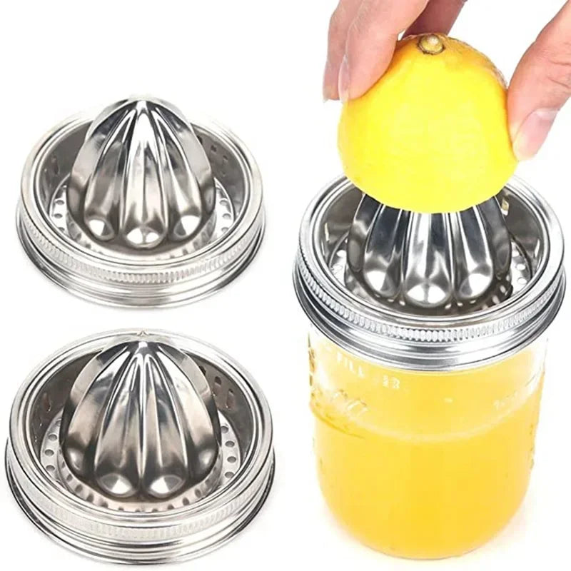 1PC Stainless Steel Citrus Juicer Cover Wide Mouth Mason Jar Metal Juicing Tool Kitchen Supplies