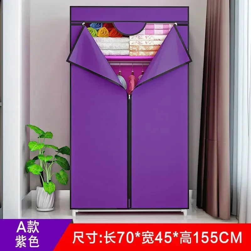 Portable Closet Large Wardrobe with 6 Shelves Clothes Organizer with Hanging Rods Wardrobe with Side Pockets Clothes