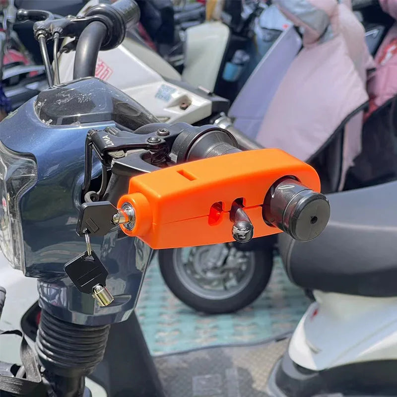 Mini Electric Vehicle Bike Anti-Theft Lock Set - Bicycle Brake Handlebar Grip Cycling Horn Throttle Lock for Scooter Motorcycle