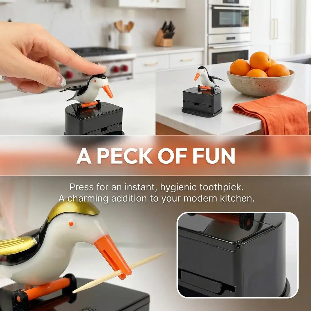 Creative Woodpecker Toothpick Box Creative Pressing Toothpick Cartridge Bird Holding Toothpick Jar Holder