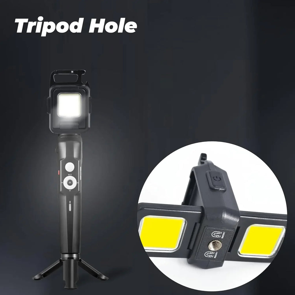 Mini Flashlight Keychain Light COB Work Light USB Rechargeable Lamp with 90° Foldable Side Lights Super Bright Portable Lanterns