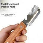 Stainless Steel 2-in-1 Peeling Knife Scallion Knife Fruit Potato And Vegetable Multifunctional Peeling Knife Wooden Handle Knife