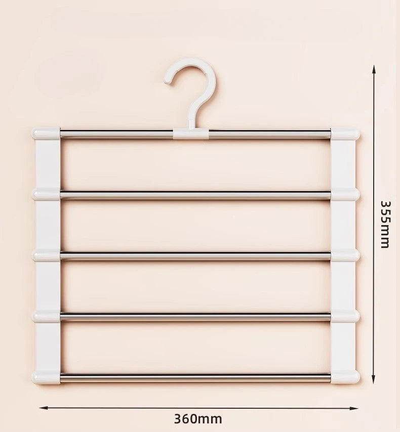 Stainless Steel Multi Functional Pants Rack Cloud Ladder Hanging Folding Multi-layer Seamless Storage Organizer