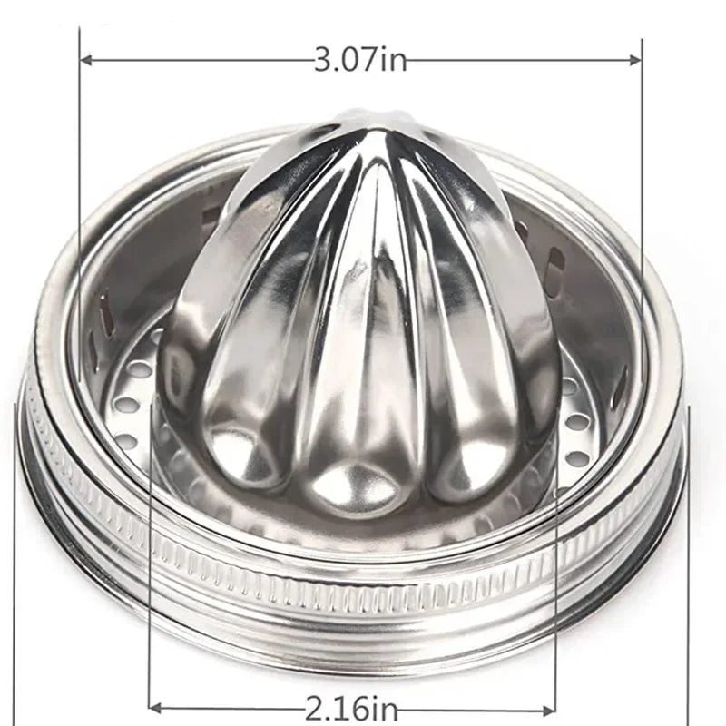1PC Stainless Steel Citrus Juicer Cover Wide Mouth Mason Jar Metal Juicing Tool Kitchen Supplies