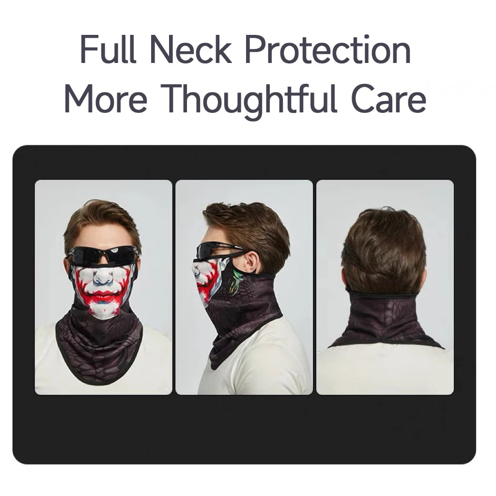 Bicycle UV Protection Face Mask Hiking Fishing Breathable Neck Cover Quick-drying Cycling Triangle Scarf Halloween 3D Skull Mask