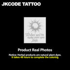 Waterproof Design Semi-permanent Tattoos, Flame Sun Pattern-Inspirational English Sentences-Dual-use Men's Temporary Tattoos for Neck, Hands, and Fingers, Lasts 15 Days