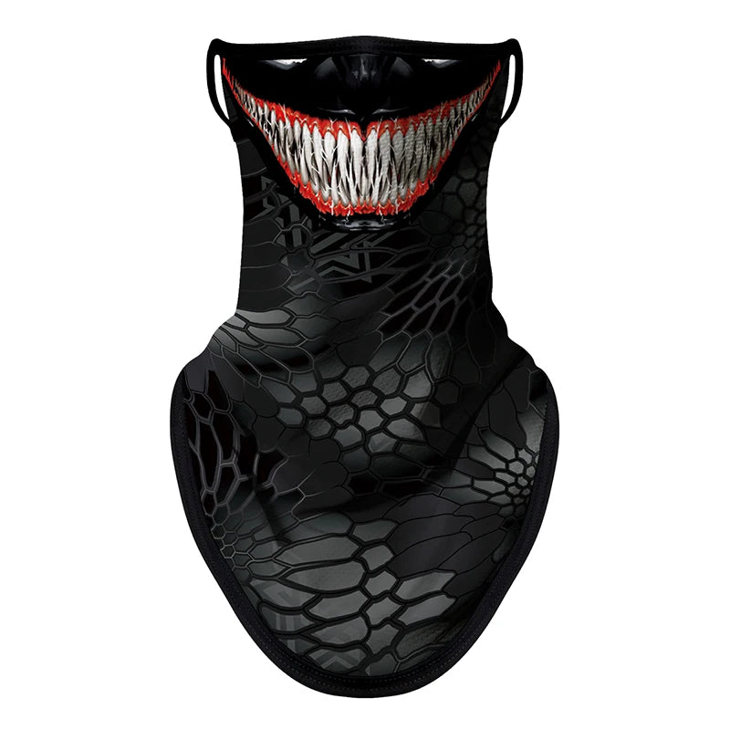 Bicycle UV Protection Face Mask Hiking Fishing Breathable Neck Cover Quick-drying Cycling Triangle Scarf Halloween 3D Skull Mask