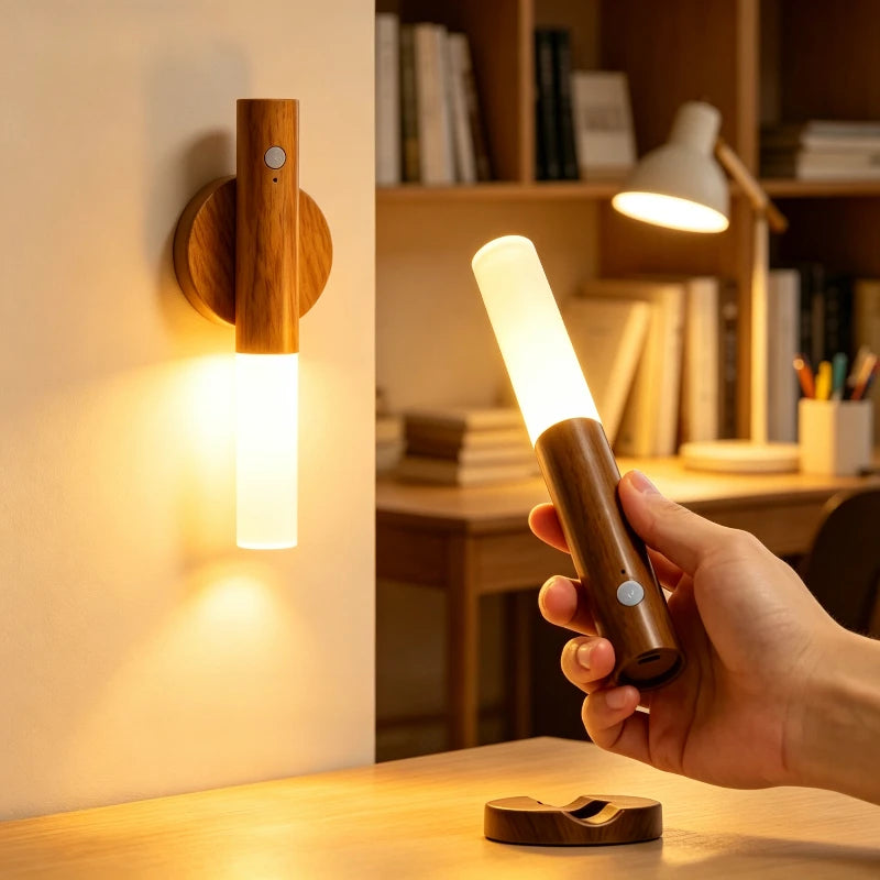 Magnetic LED Wall Lights Smart Motion Sensor Night Lights Rechargeable Cabinet Lights for Living Room Bedroom Stair Kitchen Main image