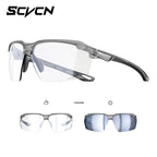 SCVCN UV400 Photochromic Outdoor Cycling Sunglasses High Fashion Women Sports Running Sunglasses Hiking MTB Road Bike Glasses