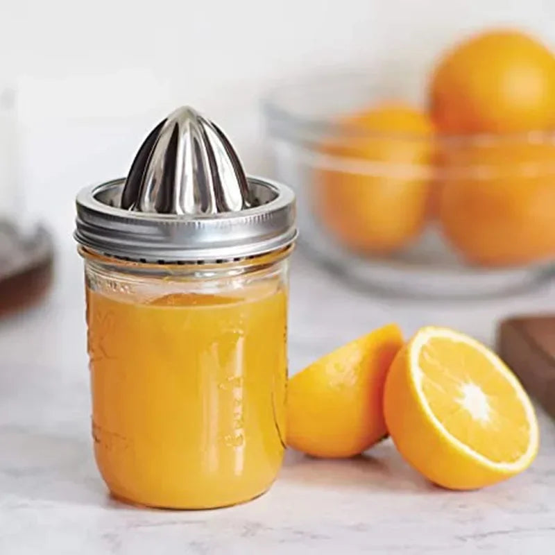1PC Stainless Steel Citrus Juicer Cover Wide Mouth Mason Jar Metal Juicing Tool Kitchen Supplies