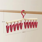 Folding Windproof Household Wardrobe Multi-clip Hook Rotating Hanger Clip Seamless Dormitory Drying Hanger