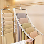 Stainless Steel Multi Functional Pants Rack Cloud Ladder Hanging Folding Multi-layer Seamless Storage Organizer