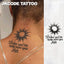 Waterproof Design Semi-permanent Tattoos, Flame Sun Pattern-Inspirational English Sentences-Dual-use Men's Temporary Tattoos for Neck, Hands, and Fingers, Lasts 15 Days