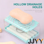 Soap Dish With Lid Soap Holder Bathroom Organizer Travel Soap Box Draining Soap Saver 2 In 1 Quick Foaming Roller Shower