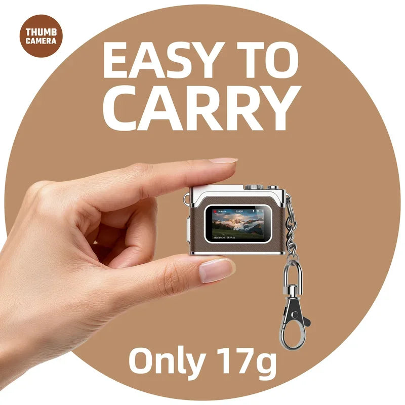1080P HD Retro Mini Camera Thumb Camera Wearable Portable Mini Keychain Camera for Outdoor Travel Photography VLOG Secondary image