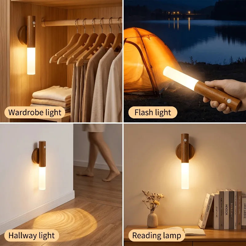Magnetic LED Wall Lights Smart Motion Sensor Night Lights Rechargeable Cabinet Lights for Living Room Bedroom Stair Kitchen Secondary image