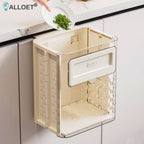 10L Foldable Hanging Trash Can Large Capacity Hanging Collapsible Trash Can Kitchen Garbage Can for Cabinets Bathroom