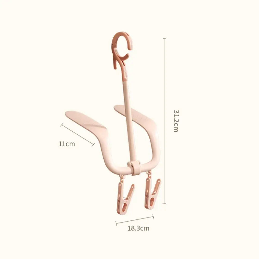 Rotatable Shoe Drying Rack Double Hooks Multi-Functional Shoe Hanging Hook Windproof Space Saving Shoes Hanger