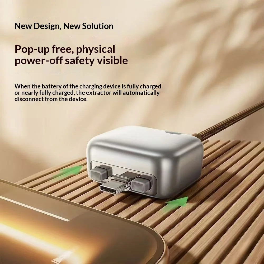 Intelligent Automatic Pop-Up Charging Adapter, Automatic Power-Off Separator, 140W Safe Overnight Charging, Compatible with All
