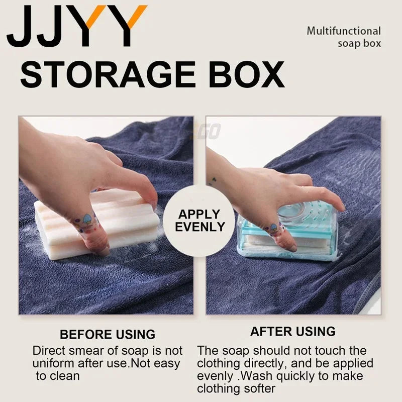 Soap Dish With Lid Soap Holder Bathroom Organizer Travel Soap Box Draining Soap Saver 2 In 1 Quick Foaming Roller Shower